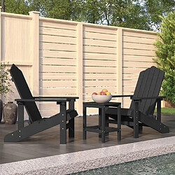 vidaXL Chaises de jardin Adirondack avec table PEHD Anthracite