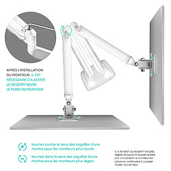 ONKRON Support Ecran PC 2 Ecran pour 13" - 32" Moniteur, Bras Double Ecran PC Poids de 9 kg Chacun - Pied Ecran PC Double VESA 75x75 - 100x100 mm/Bras Ecran Inclinable Pivotant Orientable G200-W Blanc pas cher