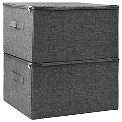 Acheter Maison Chic Lot de 2 Boîtes de rangement,Boîtes de stockage Tissu 43x34x23 cm Anthracite -MN533551