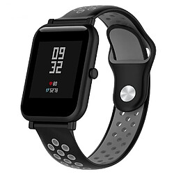 Wewoo Bracelet pour montre connectée Dragonne sport en silicone bicolore Huawei série 1 18 mm gris noir 