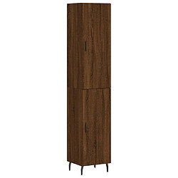 vidaXL Buffet haut Chêne marron 34,5x34x180 cm Bois d'ingénierie