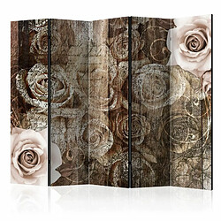 Paris Prix Paravent 5 Volets Old Wood & Roses 172x225cm