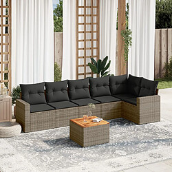 vidaXL Salon de jardin avec coussins 7 pcs gris résine tressée 