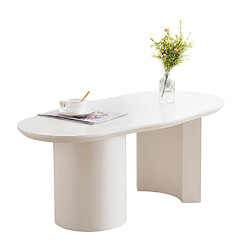 ComfortXL Table Basse Blanche Irrégulière De 100 Cm - Mdf De Haute Qualité, Surface Laquée, Texture Délicate 