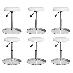 vidaXL Chaises à manger lot de 6 blanc similicuir 