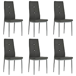 Decoshop26 Lot de 6 chaises de salle à manger cuisine design élégant synthétique gris CDS022480 