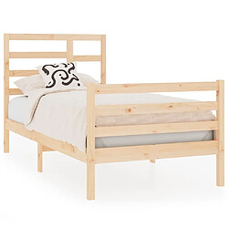 Maison Chic Lit Moderne Chambre - Cadre/structure de lit pour adulte bois massif 90x190 cm simple -MN56185