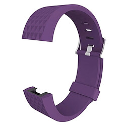 Acheter Wewoo Bracelet Violet pour Montre Fitbit Charger 2 Diamant Texture TPU, Longueur: 23cm