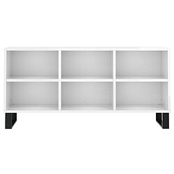 Acheter Maison Chic Meuble TV scandinave - Banc TV pour salon blanc brillant 103,5x30x50 cm bois d'ingénierie -MN57600