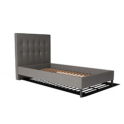 Morphea France Ensemble lit + tête de lit 80x200cm - Anthracite - Collection Léa - Morphea