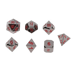 7 dés en métal polyédrique pour D u0026 D Pathfinder RPG Jeu Noir Nickel Rouge