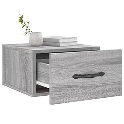 Avis vidaXL Table de chevet murale sonoma gris 35x35x20 cm