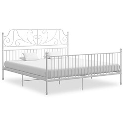 vidaXL Cadre de lit sans matelas blanc métal 200x200 cm