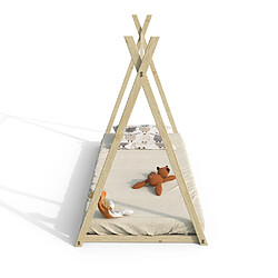 Le Quai Des Affaires Lit cabane tipi SIOUX 90x190 cm + 1 sommier / Naturel pas cher