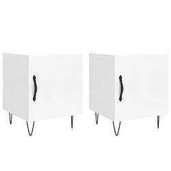 vidaXL Tables de chevet 2 pcs blanc 40x40x50 cm bois d’ingénierie