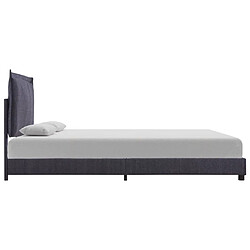 Avis vidaXL Cadre de lit sans matelas gris foncé tissu 140x200 cm