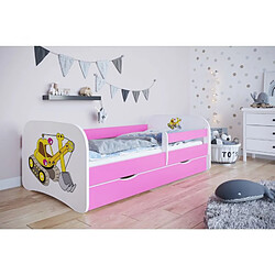 Lit Babydreams pelle rose sans tiroir sans matelas 140/70