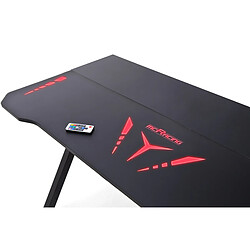 Acheter Pegane Bureau d'ordinateur / table de jeu en métal coloris noir + LED - Longueur 120 x Hauteur 73 x Profondeur 60 cm