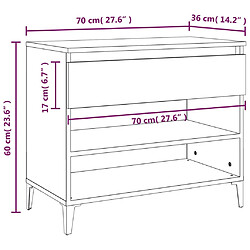 vidaXL Armoire à chaussure Blanc brillant 70x36x60 cm Bois ingénierie pas cher