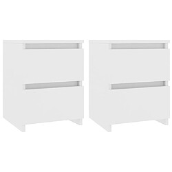 vidaXL Tables de chevet 2 pcs Blanc 30x30x40 cm Bois d'ingénierie