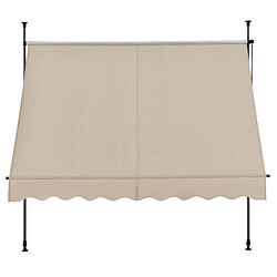 Helloshop26 Brise-soleil métal et polyester hauteur variable 150 x 120 x 200-300 cm sable 03_0001103