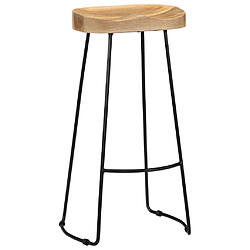 vidaXL Tabourets de bar Gavin lot de 2 bois de manguier massif