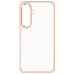 Avizar Coque pour Samsung S24 Plus Dos Rigide Contour Souple Design Fumé Rose Poudré 