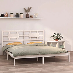 vidaXL Cadre de lit sans matelas blanc 200x200 cm bois massif