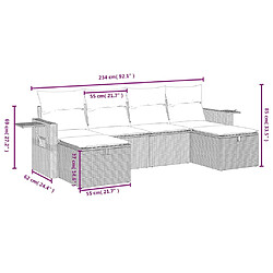 Avis Maison Chic Ensemble Tables et chaises d'extérieur 6pcs avec coussins,Salon de jardin gris résine tressée -GKD727916