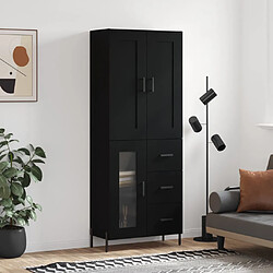 vidaXL Buffet haut Noir 69,5x34x180 cm Bois d'ingénierie