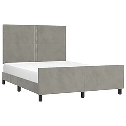 Avis Maison Chic Cadre/structure de lit avec tête de lit pour adulte - Lit Moderne Chambre Gris clair 140x190 cm Velours -MN28034