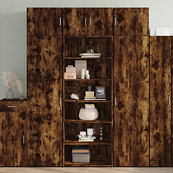 vidaXL Buffet haut chêne fumé 70x41x185 cm bois d'ingénierie