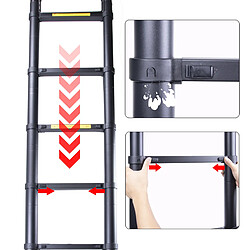 Avis Échelle Télescopique en Aluminium Polyvalente Echelle Portable - 5m (2.5m+2.5m)