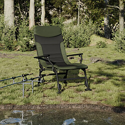 vidaXL Chaise de pêche avec accoudoir pliable vert