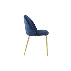 Avis Vente-Unique Lot de 6 chaises - Velours et métal doré - Bleu - MELBOURNE