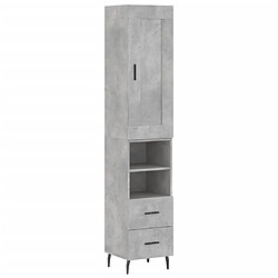 Maison Chic Buffet,Meuble de Rangement,commode pour salon,Cuisine Gris béton 34,5x34x180 cm Bois d'ingénierie -MN10042