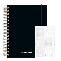 Rico Agenda Bullet journal à spirales 96 feuilles + Pochoir lettres et chiffres