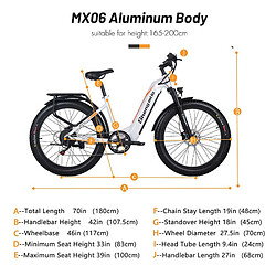 Avis Vélo tout-terrain électrique Shengmilo MX06, pneus tout-terrain 26 x 3,0 pouces, moteur Bafang 500 W, vitesse maximale 42 km/h