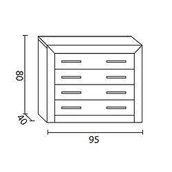 Acheter Visiodirect Commode Meuble de rangement en pin massif coloris cerisier - Longueur 95 x Profondeur 40 x Hauteur 80 cm