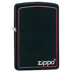 Original Zippo 218ZB Matte Black Red Trim With Logo Lighter-a epreuve du vent