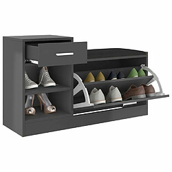 Acheter vidaXL Banc à chaussures Gris 94,5x31x57 cm Aggloméré