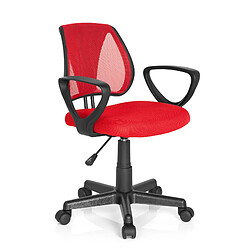 Hjh Office Chaise de bureau enfant / siège de bureau enfant KIDDY CD tissu maille rouge pas cher