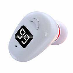 S980 Casque Bluetooth Unique Affichage Numérique Mains Libres Écouteur Mini Intra-Auriculaire Invisible Casque D'Affaires Blanc