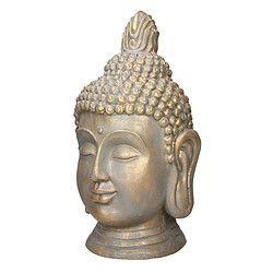 Ecd Germany Statue tête de Bouddha 74,5 cm aspect bronze en polyrésine Yoga Feng-Shui Reiki ECD Germany Statue Tête de Bouddha 74,5 cm - en Polyrésine - Aspect Bronze - Décoration Intérieur et Extérieur - pour Salle Yoga, Reiki, Feng-Shui, Mantra et Siddharta - Méditation Maison et Jardin