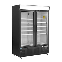 Frigo Professionnel Vitré Noir avec Caisson Lumineux Série G 920L - Polar