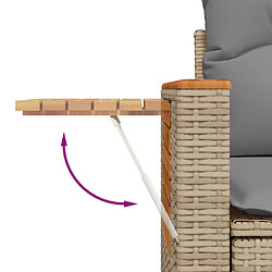 Acheter vidaXL Salon de jardin avec coussins 5 pcs beige résine tressée