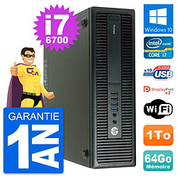 PC HP ProDesk 600 G2 SFF Intel i7-6700 RAM 64Go Disque Dur 1To Windows 10 Wifi · Occasion 