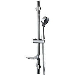 Wirquin Colonne Barre de douche chromee fixation reglable 70 cm douchette 1 jet mobile