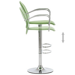 Avis vidaXL Tabouret de bar avec accoudoir Vert Similicuir