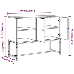 vidaXL Buffet noir 100x40x79,5 cm bois d'ingénierie pas cher